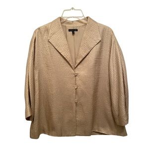 Eileen Fisher‎ Cream Beige Silk 3/4 Sleeve Jacket Size Small